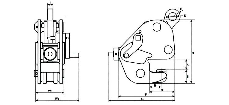 GNE橫吊無(wú)傷鋼板鉗尺寸