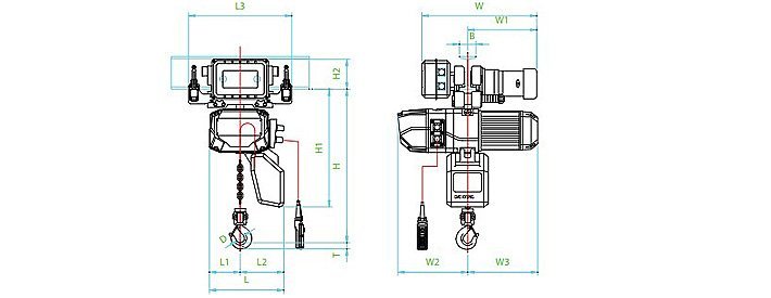 DXE-M環(huán)鏈電動(dòng)葫蘆尺寸
