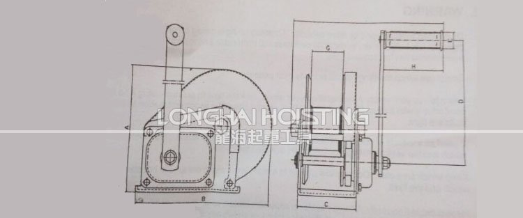 不銹鋼手搖絞盤(pán)尺寸圖