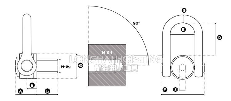 SS.DSS不銹鋼旋轉吊環尺寸